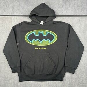 Y2k Batman Logo Six Flags hoodie Sz M Cotton